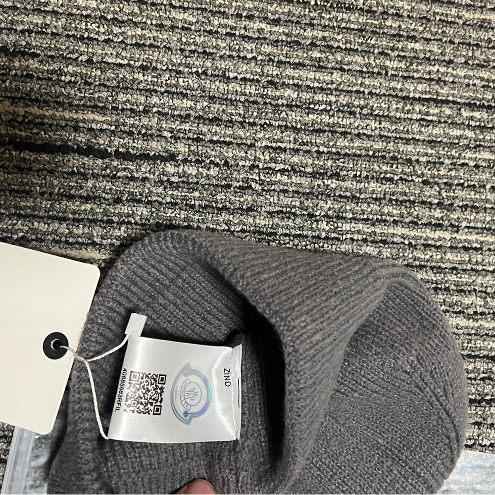 Moncler Charcoal Knit Beanie - Picture 3 of 4